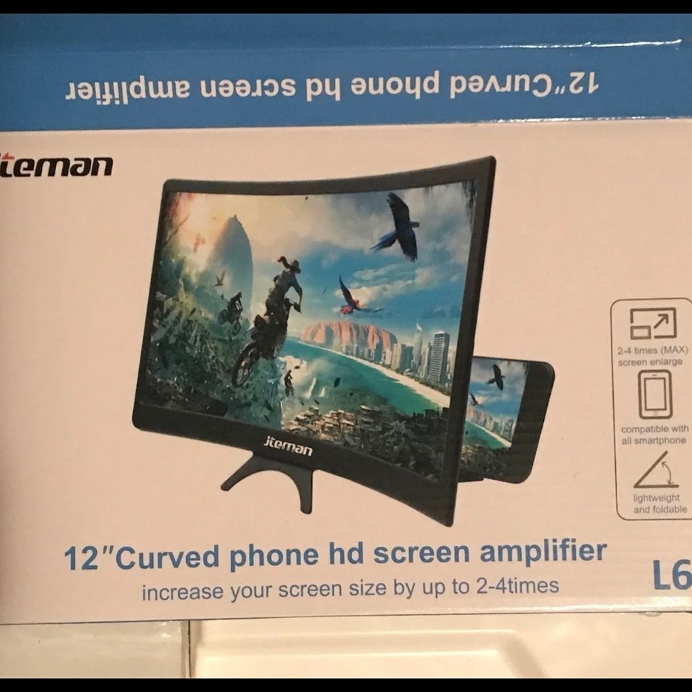 12” curved magnification screen for cell phone